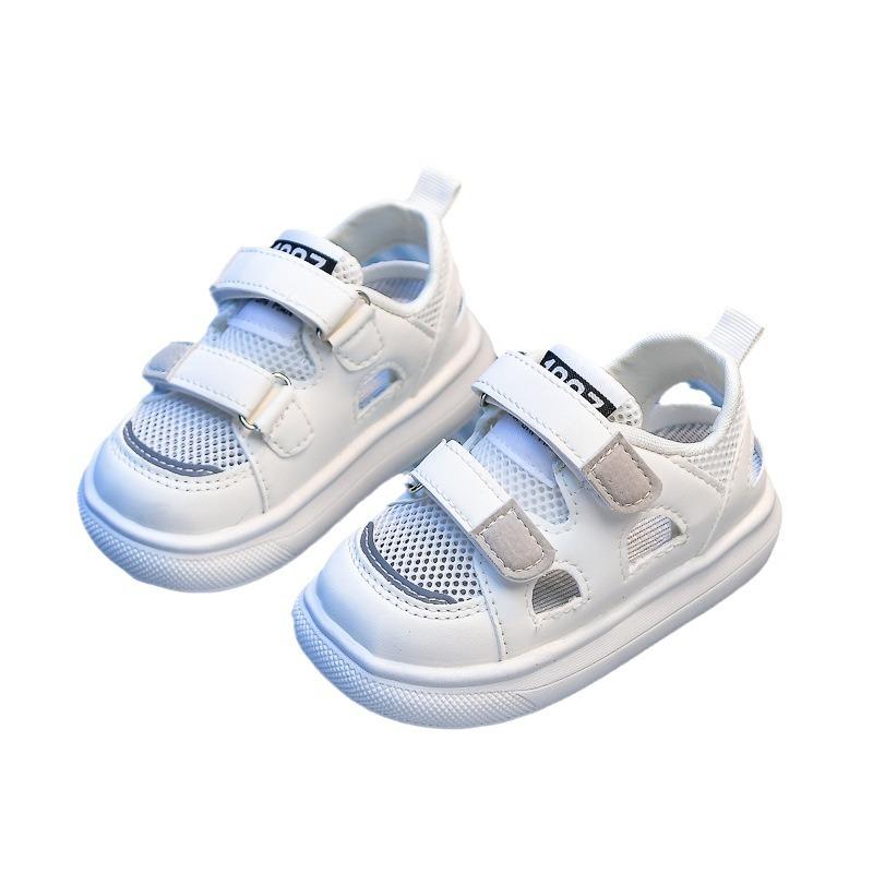 2026Summer new children's sandals with soft soles, toddler shoes with Velcro, non-slip mesh hollow sandals for boys and girls