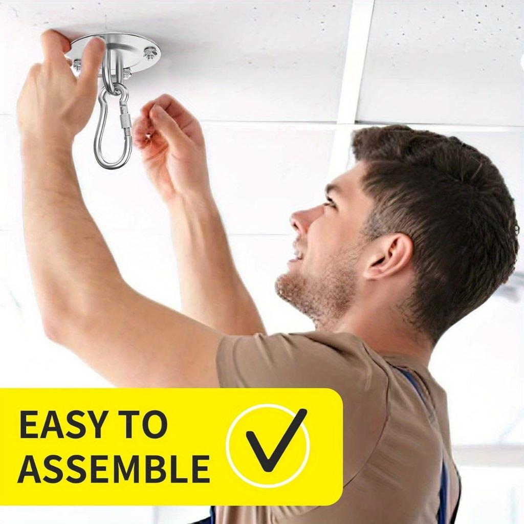 6 шт. вращающихся прочных крючков для подвешивания поворотных крючков для гамака, крючок для качелей на потолок, деревянное крыльцо, комплект для подвеса для йоги в спортзале