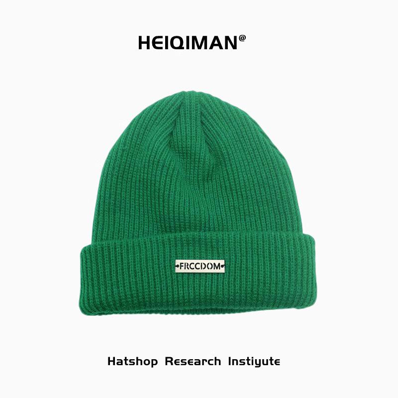 Вязаная шерстяная шапка женская холодная шапка для зимних шапок мужская дынная меховая шапка однотонная универсальная шляпа Yuppi Tide