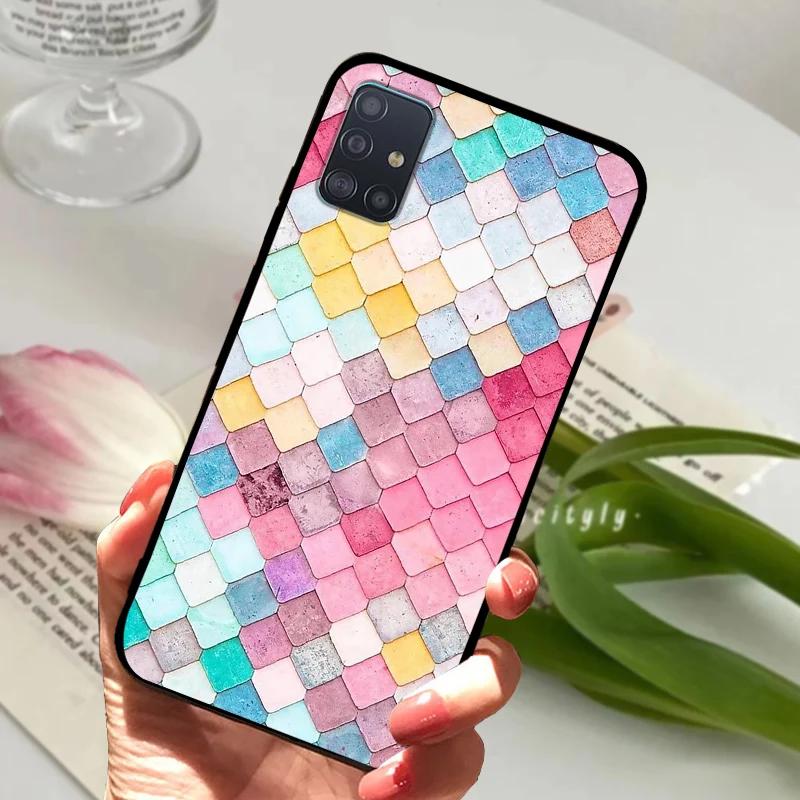 Чехол для Samsung A71 4G 5G Мягкий Силикон ТПУ Задняя крышка телефона Для Samsung Galaxy A Quantum Чехлы A716N Ударопрочный Бампер Fundas