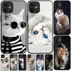 Animals Funny Cute Cat Phone Case For IPhone 13 12 11 Pro XS MAX XR 8 7 6 6S Plus X 5S SE 2020 Shell