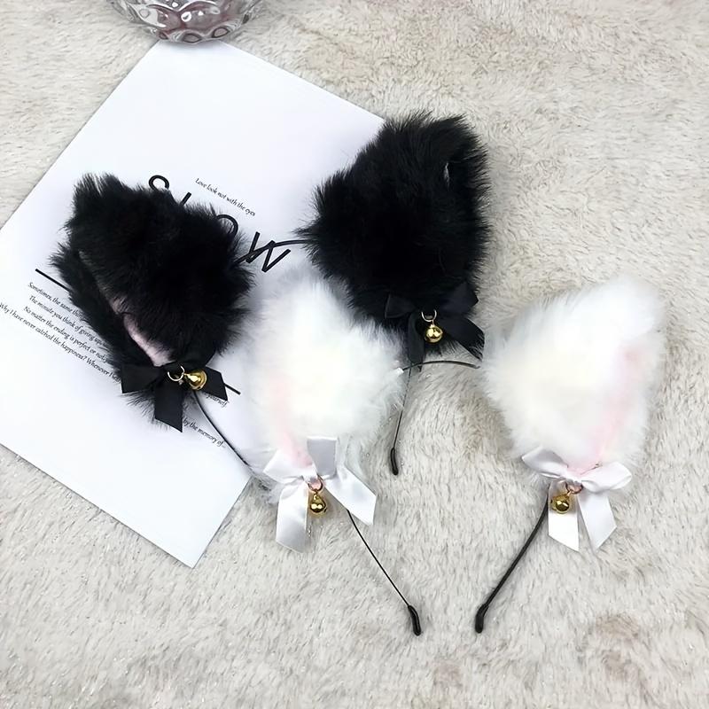 2 шт. Высококачественные наборы Перчатки-лапки кошки Зимние Милые Мультяшные Девочка Перчатки с открытыми пальцами Повязка на голову с колокольчиком Лиса Кошачьи уши Головной убор