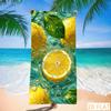 Пляжное полотенце Лимон Супервпитывающее Быстросохнущее Микрофибра Со свежим цитрусом Мягкое Не оставляющее песка Одеяло для пикника и летнего отдыха