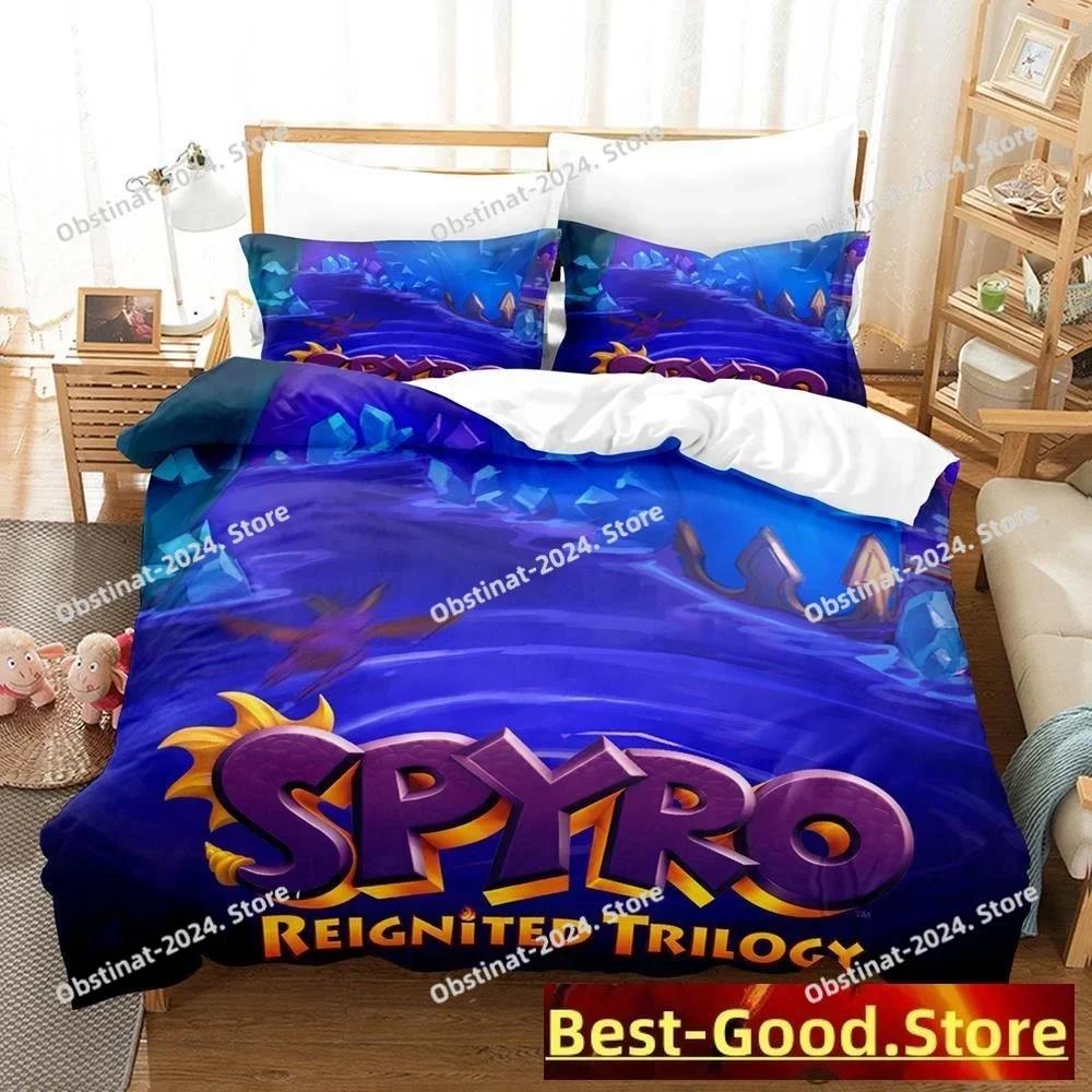 Новый набор постельного белья Spyro Reignited Trilogy с принтом, односпальный пододеяльник, одеяло, пододеяльник, наволочка, набор из 3 предметов, размеры для детей и взрослых