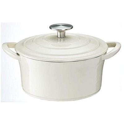 Ishigaki Sangyo Двуручный горшок из чугуна Bon Bonaire Cocotte Gas Fire IH Dual Use Ivory 18 см 4124