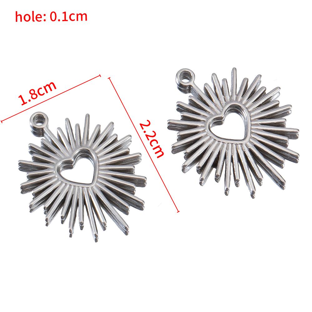 5pcs Stainless Steel Bohemian Launch Pendants for Necklace Love Heart Charms DIY Jewelry Making Supplies