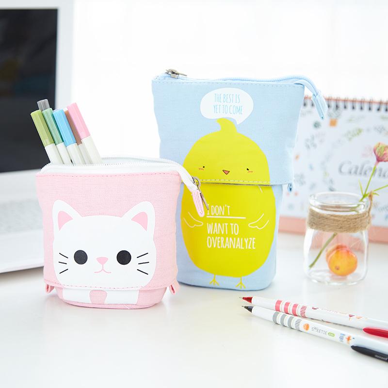 Cute Standing Pencil Case Pen Holder for Kids Pop up Stand up Bubble Tea Pen Organizer Kawaii Stationary for Christmas