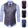 Men's Korean Style Autumn Suit Vest Solid Color Slim Fit Classic Streetwear Single Breasted Waistcoat for Party
