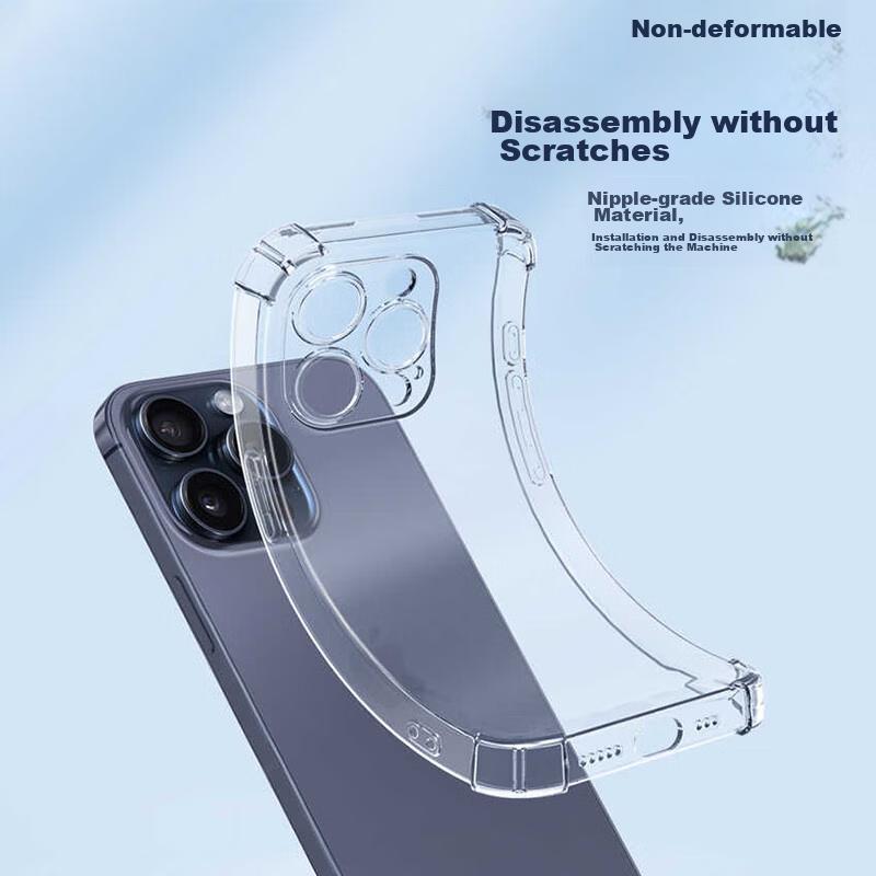 16 Pro Phone Case, Air Cushion Shockproof Ultra-Thin IPhone 16 Pro Full Lens Protection Transparent Silicone Soft Fully TransparentAs Bare As A Phone