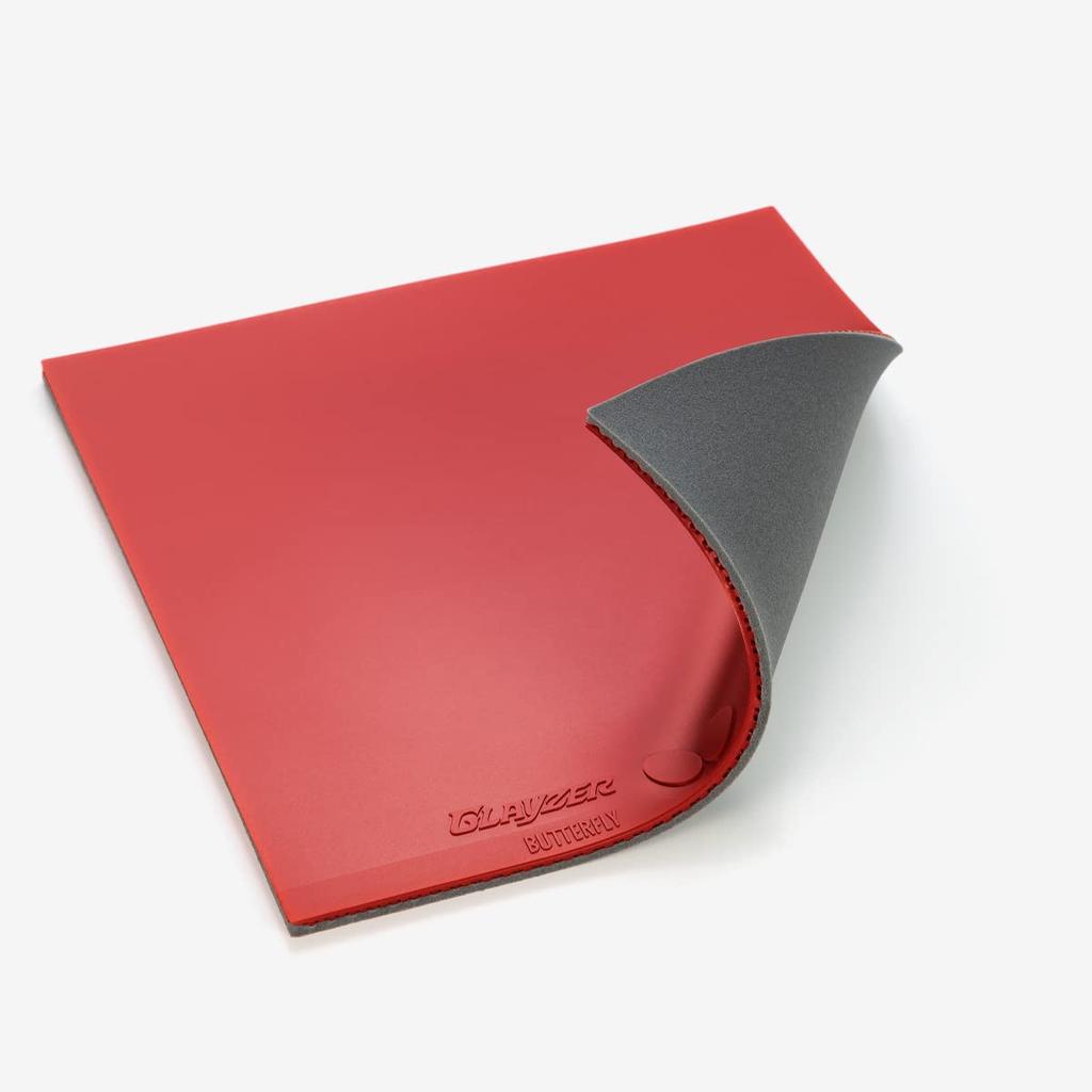 Butterfly Table Tennis Made In Japan Rubber Glazer Soft Back High Tension Red (006) Extra Thick 06100