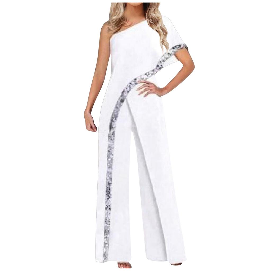 Женский модный комбинезон без рукавов с открытыми плечами на молнии и высокой вилкой без рукавов