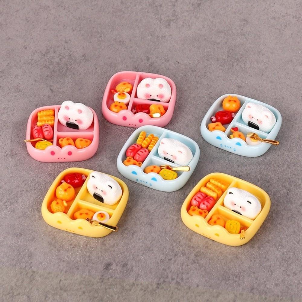 Mini Miniature Playset Pink Yellow Blue Realistic Food Model Lunch Food Ornament Doll Accessories