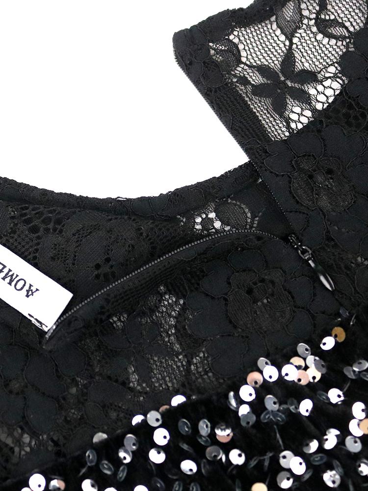 Черные платья с блестками, кружевные платья с длинными рукавами и открытыми плечами, блестящие вечерние наряды для женщин, роскошные платья на день рождения