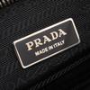 Used PRADA Triangle logo Tote Bag Nylon Saffiano leather Black Used Women
