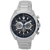 Eco-Drive Chronograph Stainless Steel Black Dial CA4560-81E 100M Mens Watch