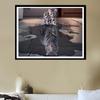 5D Diamond Diy Cross Stitch Cat and Tiger Reflections Home Decoration Painting Background Wall Art W