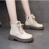 Fashion Women's Boots  Autumn/Winter New British Style White Thick Sole Shoes Small and Versatile Casual Women's Short Boots