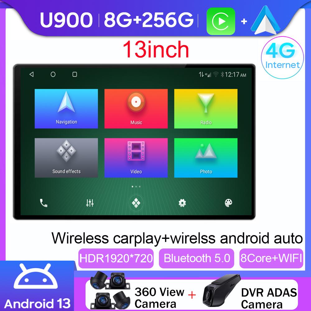 13-дюймовый автомобильный радиоприемник, автомультимедиа, видеоплеер Carplay для Honda Jazz Fit 2007 - 2013 Android 13 GPS Bluetooth, нет 2 Din DVD WIFI