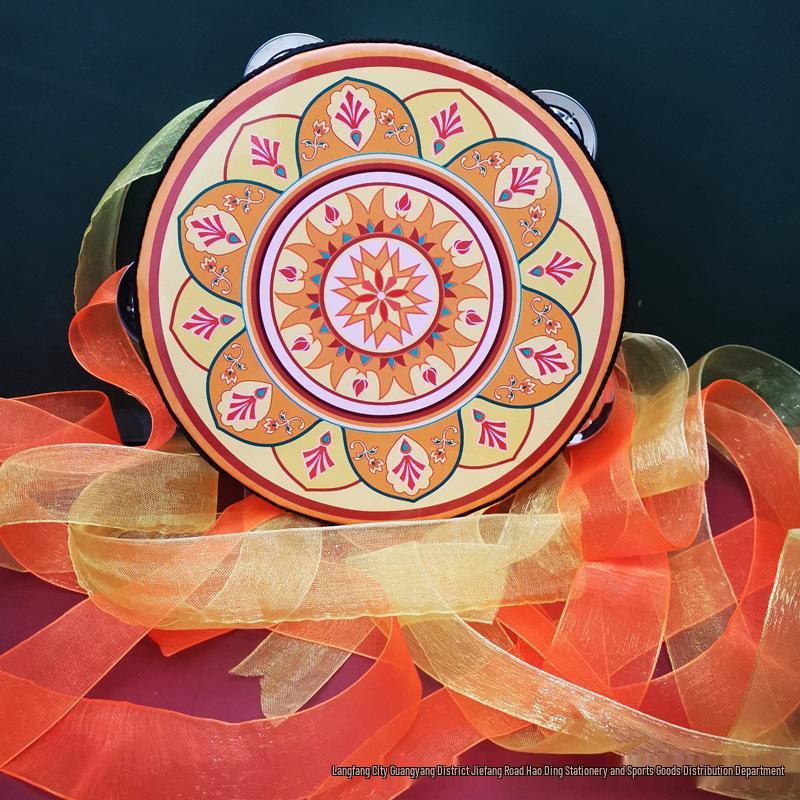 6" & 7" Uyghur Ribbon Tambourine Hand Drum for Dunhuang Apsara Dance
