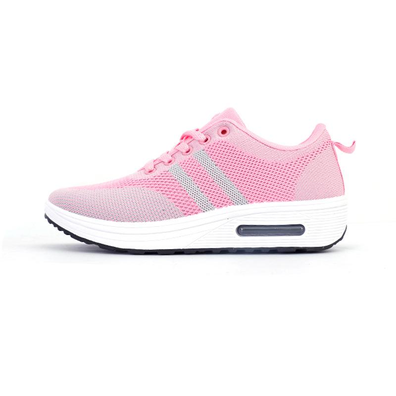 Повседневная обувь Корейская версия платформы Fly Fabric Air Poison Shoes 2025 Весенняя мода Универсальная танцевальная обувь Низкие туфли на шнуровке Rocking Shoes