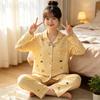 Cartoon Dog Pajama Set Women Cute Long Sleeve Loungewear Soft Home Sleepwear