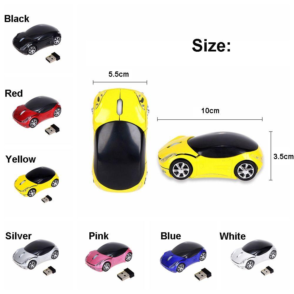 Portable New Gaming Optical USB Receiver 3D Car Shape 2.4GHz Wireless Mouse Mice