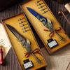 Retro European Feather Quill Fountain Pen Set with Mechanical Punk Style and Sealing Wax Stamp - Ideal Birthday Gift