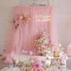 Pink Encrypted Mesh Gauze Curtain - Solid Color, Soft, Flowing for Princess Fairy Rooms