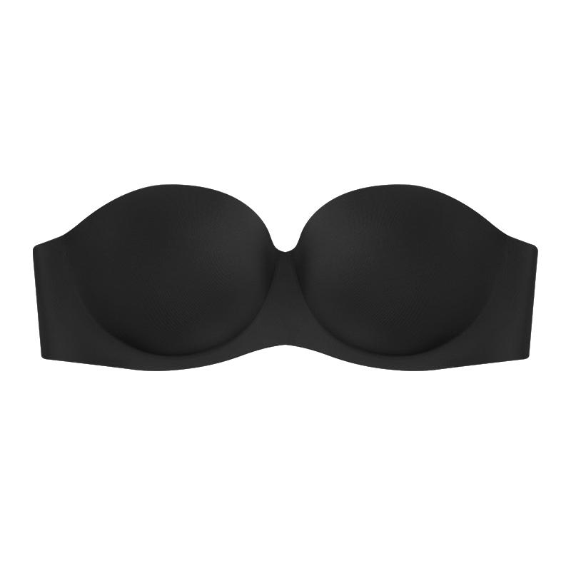 Women's Strapless Invisible Bra Replaceable Sheer Buckle Braletter Push Up Half Cup Tank Top Sexy Underwear
