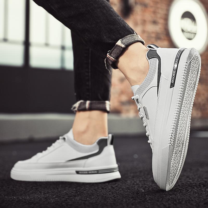 Повседневная спортивная обувь. Мужская универсальная износостойкая мужская обувь. Модная обувь для скейтбординга для мужчин. Кроссовки для отдыха. Кожаная обувь для мужчин.