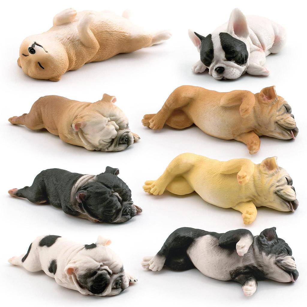 Cross-border Sleeping French Bulldog & Shiba Inu Model: Children's Fun Pet Dog Desktop Decor Ornament