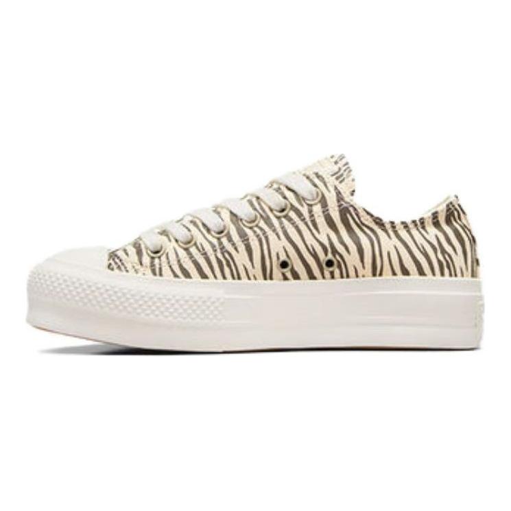 Converse Chuck Taylor All Star Lift Low Женские кроссовки с зебровым принтом Кремовые Egret Engine-Smoke A10959C