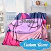 Custom Name Pinkie Unicorn Journal Blanket bed sofa Blanket Flannel Blanket for Camping, Hiking, Picnic Essentials,gift for Fan family