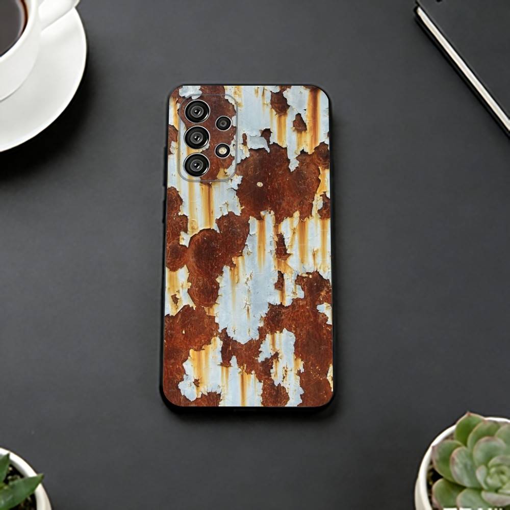Ретро-индустриальный стиль, R-ржавый чехол для телефона для Samsung S25, S24, S21, S22, S23, S30, Ultra, S20, Plus, Fe, Lite, Note, 10, Черный чехол