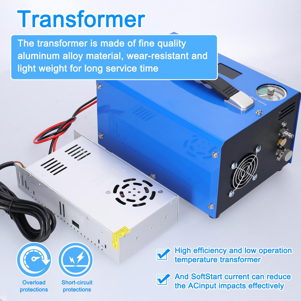 Электрический воздушный компрессор высокого давления 4500PSI с интеллектуальным портативным автоматическим барометром