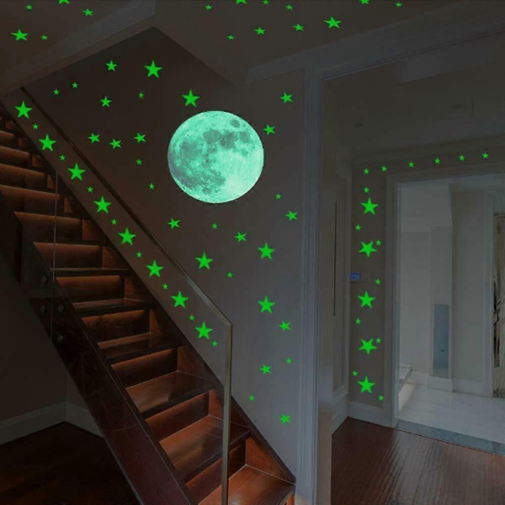 453 Pieces Glow in The Dark Stars Wall Stickers, Moon and Stars Luminous Stickers, Fluorescent Star Sticker Ideal for Ceiling, Nursery, Wall Decor