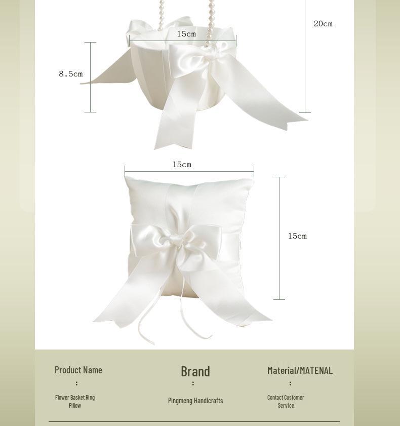 Wedding Car Flower Basket for Newlyweds - Handheld Bow & Small Flowers for Flower Girls