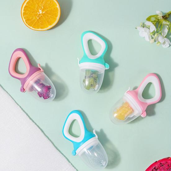 Infant Complementary Food Feeder Silicone Baby Fruit Pacifier, Self Feeding And Teething Easy Grip Teether Relief Toy, to Hold Seamless Odorless
