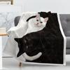 Черно-белое плюшевое одеяло Tai Chi Cat, супермягкое одеяло из шерпы для дивана-кровати 75x100 см 130x150 см 150x200 см