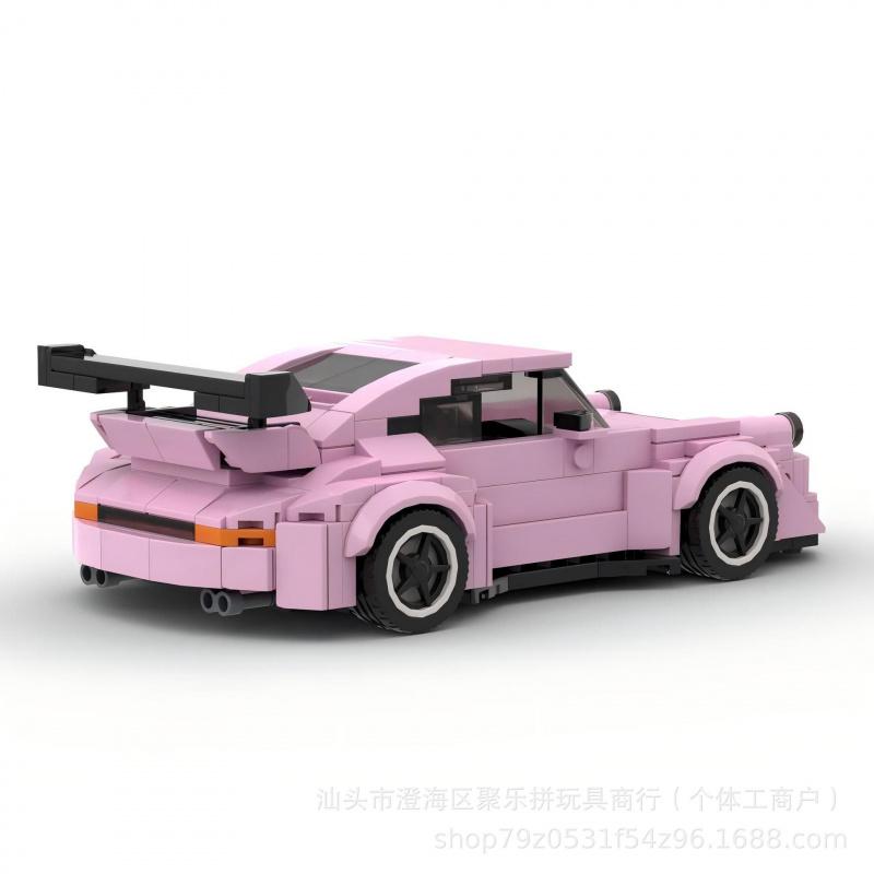 Популярный MOC Маленькие Детали Розовый Спортивный Автомобиль Строительные Кубики Образовательная Собранная Модель Подарок