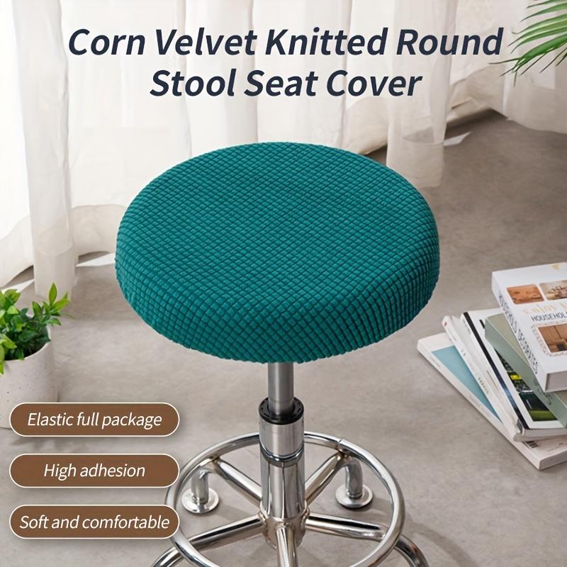 4pcs Adjustable Round Stool Cover Removable & Washable Chair Protector Stretch Fabric Fit Multiple for Home Decor