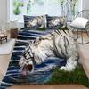 3D Tiger Print Breathable Comfortable Bedding Suit Home Decor Bed Clothes Pillowcase Comforter Duvet Cover