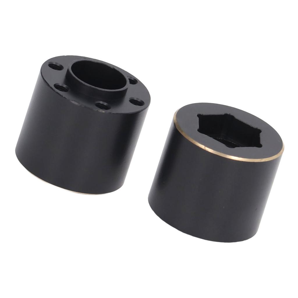 2pcs 1.9 2.2 Inch Wheel Hex Hub Widen Adapter Brass Black Wheel Rim Adapter for Remote Control Car 18.5mm 0.7in