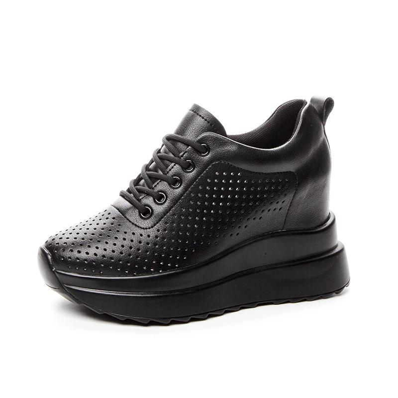 Sunday 2026 summer women's shoes new hole shoes platform muffin inner height increase casual cotton single shoes