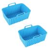 2PCS Silicone Air Fryer Liner Heat Resistant Baking Tray for Oven Microwave Rectangular Non-stick Baking Pan Kitchen Accessories