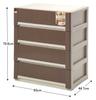 Sanko Plastic Clothes Storage Aura Wide Shallow 4 Tiers W65 X X Brown 421579 D44.7 H79.6cm