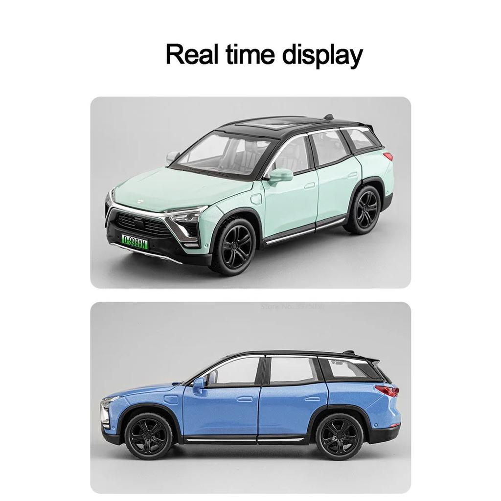 1/32 NIO ES8 SUV Alloy Car Model Toy Metal Diecast Simulation Off Road Vehicle Door Opened Pull Back Collection Toy for Boy Gift