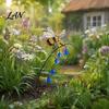 Metal Insect Garden Stakes Iridescent Dragonfly/Butterfly/Ladybug/Bee/Snail Stake, Lily of The Valley Yard Art for Snail Lawn Decor Mom Mother's
