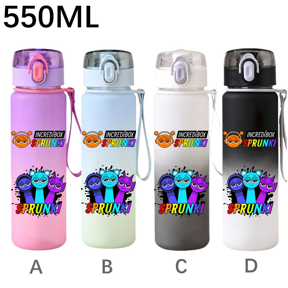 High Quality 550ml Game Sprunki Gradient Sports Water Bottle Cartoon Leak-proof Portable Drinking Bottles Outdoors Sports Fitness Water Cup