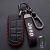 High quality New Leather Car Key Cover Case Fob for Jeep Renegade Compass Grand Cherokee for Chrysler 300C Wrangler Accessories AMN1